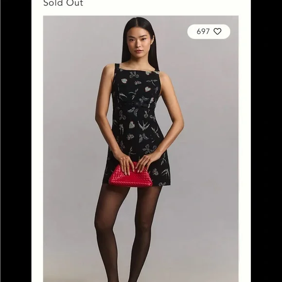 By ANTHROPOLOGIE Sleeveless Boat Neck Print Mini Dress - Picture 4 of 4